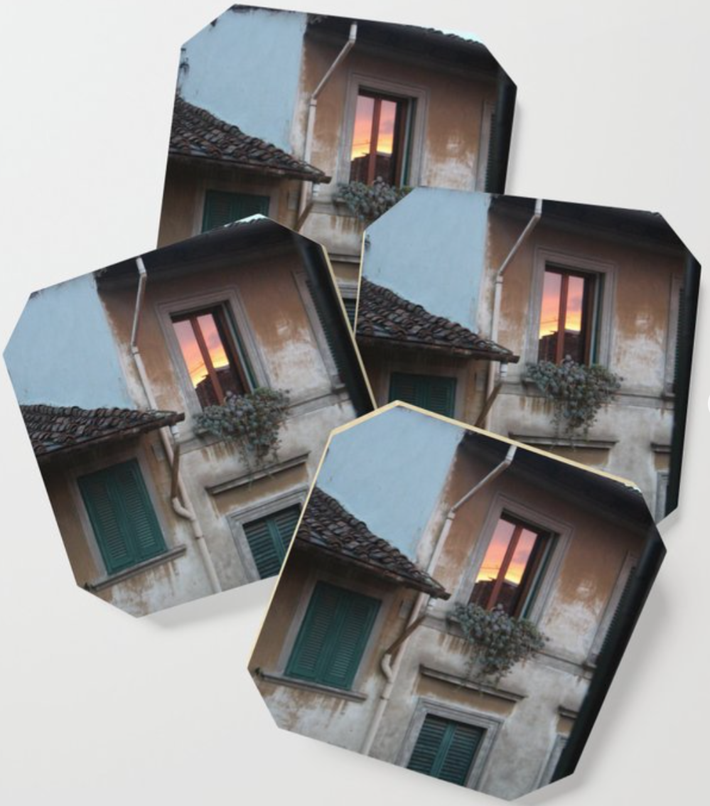 Looking at the Window Florence Italy Coasters.png