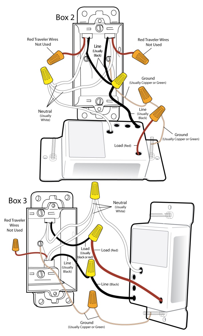 Installing Multi Way Circuits Insteon, Wiring Diagram Dimmer Three Way Switch