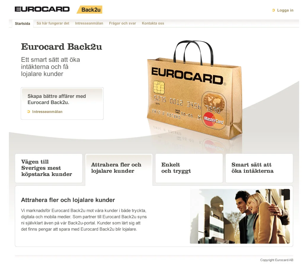 Eurocard Back2u Merchant Portal (2011)