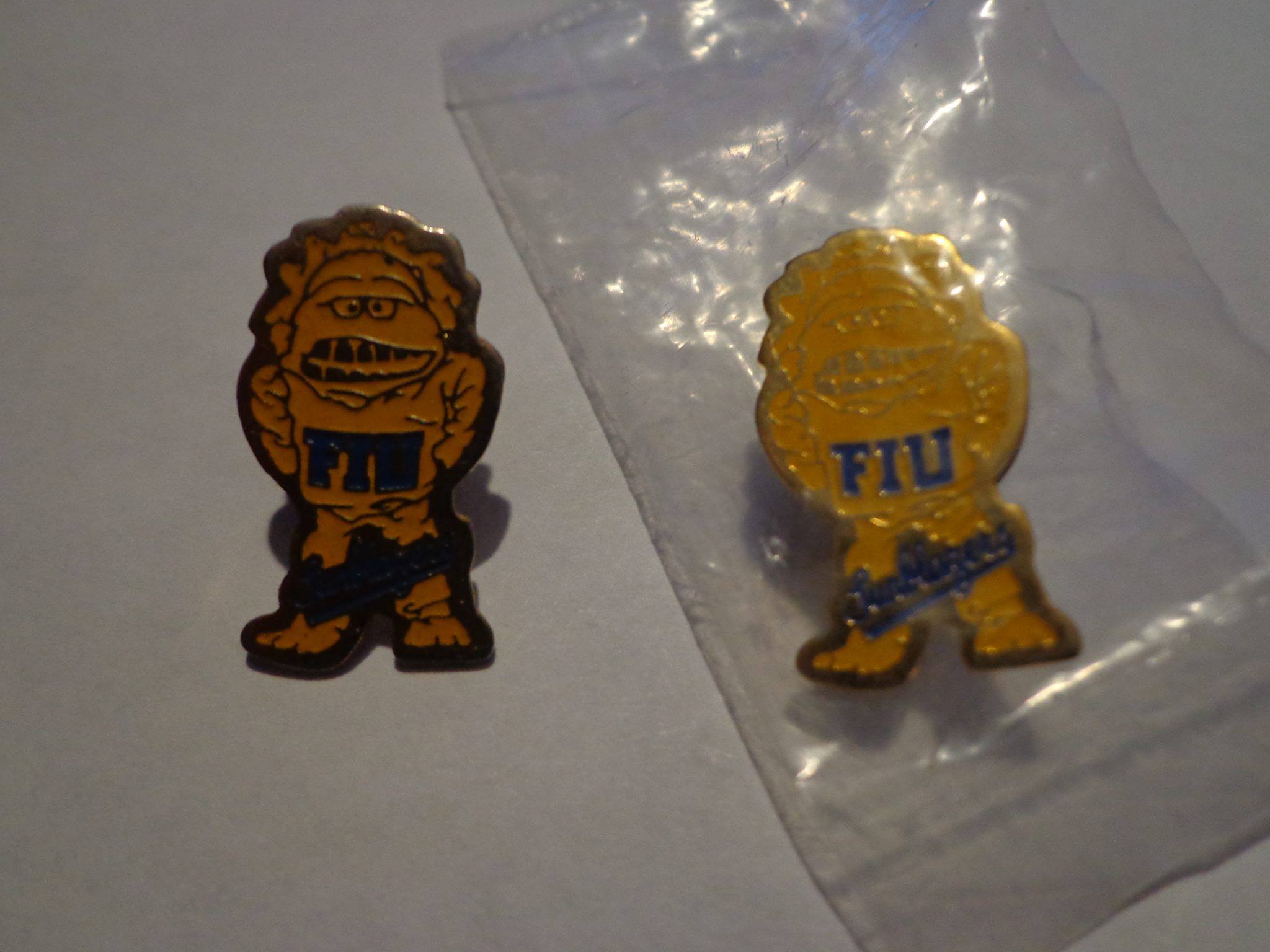 This was a message sent to us on our Facebook by an alumnus. We posted a photo of our old mascot, the Sunblazer, and he revealed to us that he had some old Sunblazer pins. He shared this photo with us.