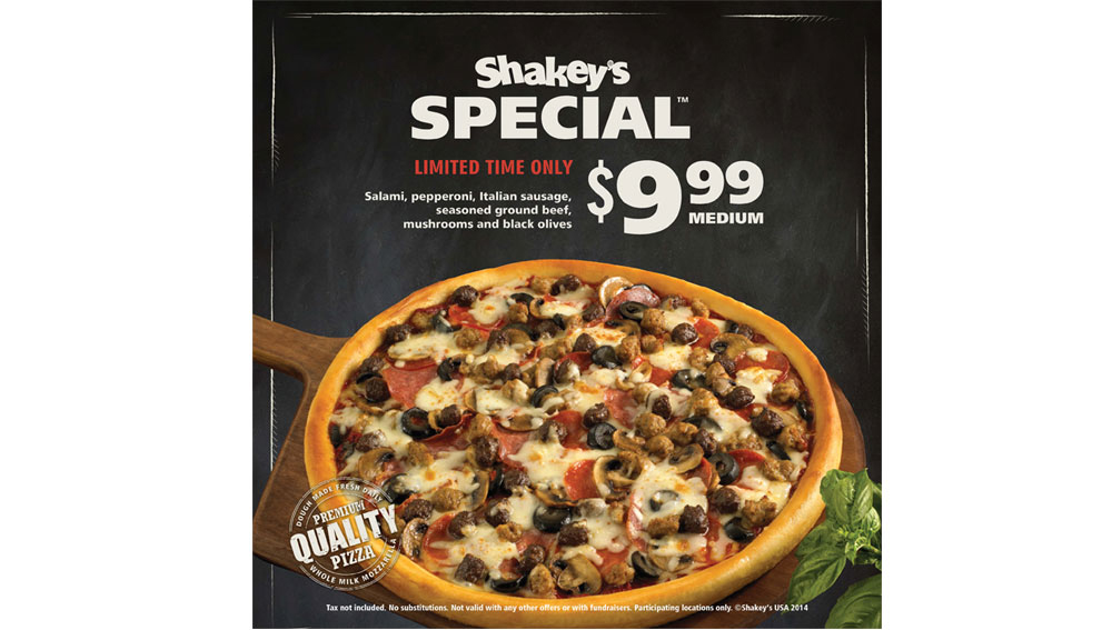  Shakey's Special - Point of Sale, exterior window cling