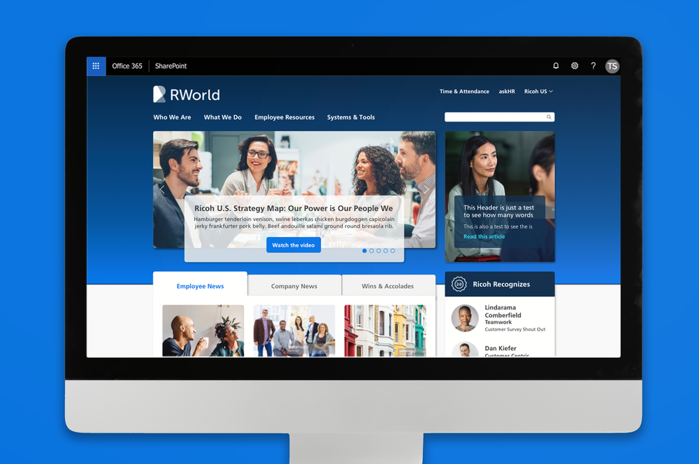 RWorld/RSpace Intranet Site — Mara Eggers Graphic Design