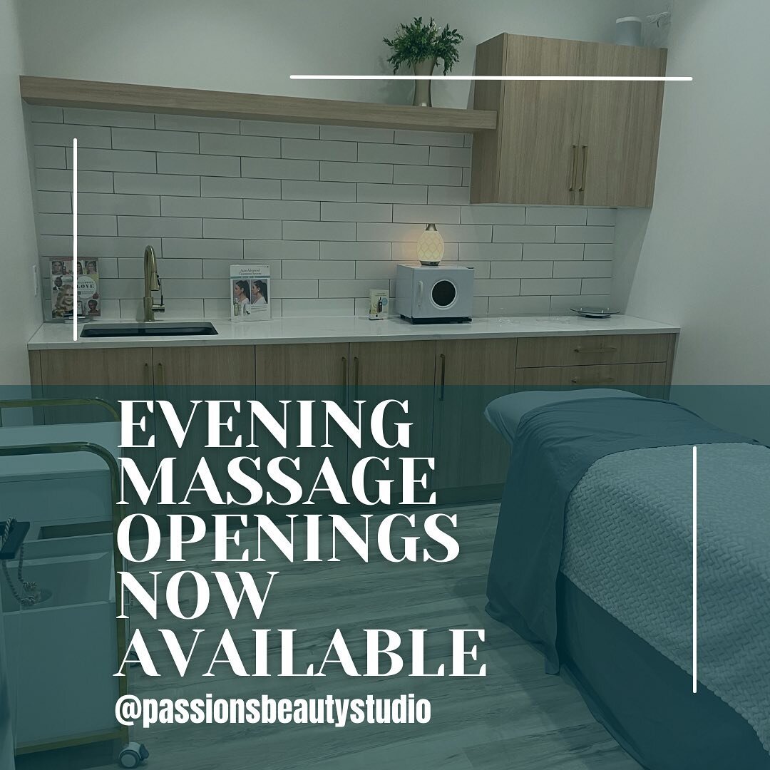 NOW OPEN FOR EVENING MASSAGE APPOINTMENTS. 🧖&zwj;♀️
