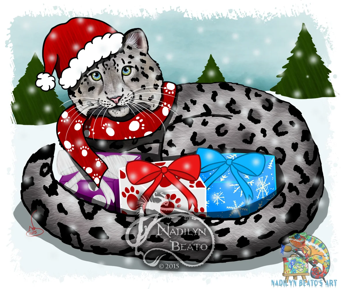Christmas Snow Leopard 