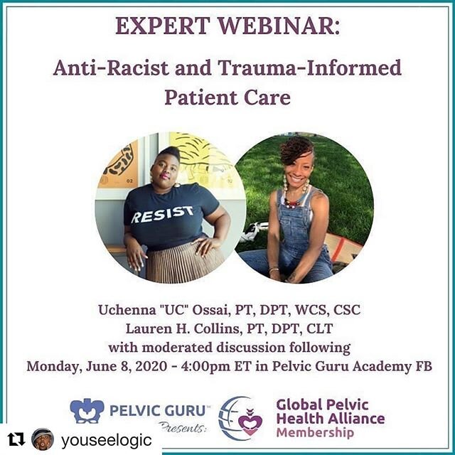 #Repost @youseelogic with @get_repost
・・・
Hey boos! If you are a health, wellness or fitness professional, healer, medical provider, please join me and the fabulous,  Dr. Lauren H.Collins @mymuseumeye in this FREE webinar addressing anti-racism and t