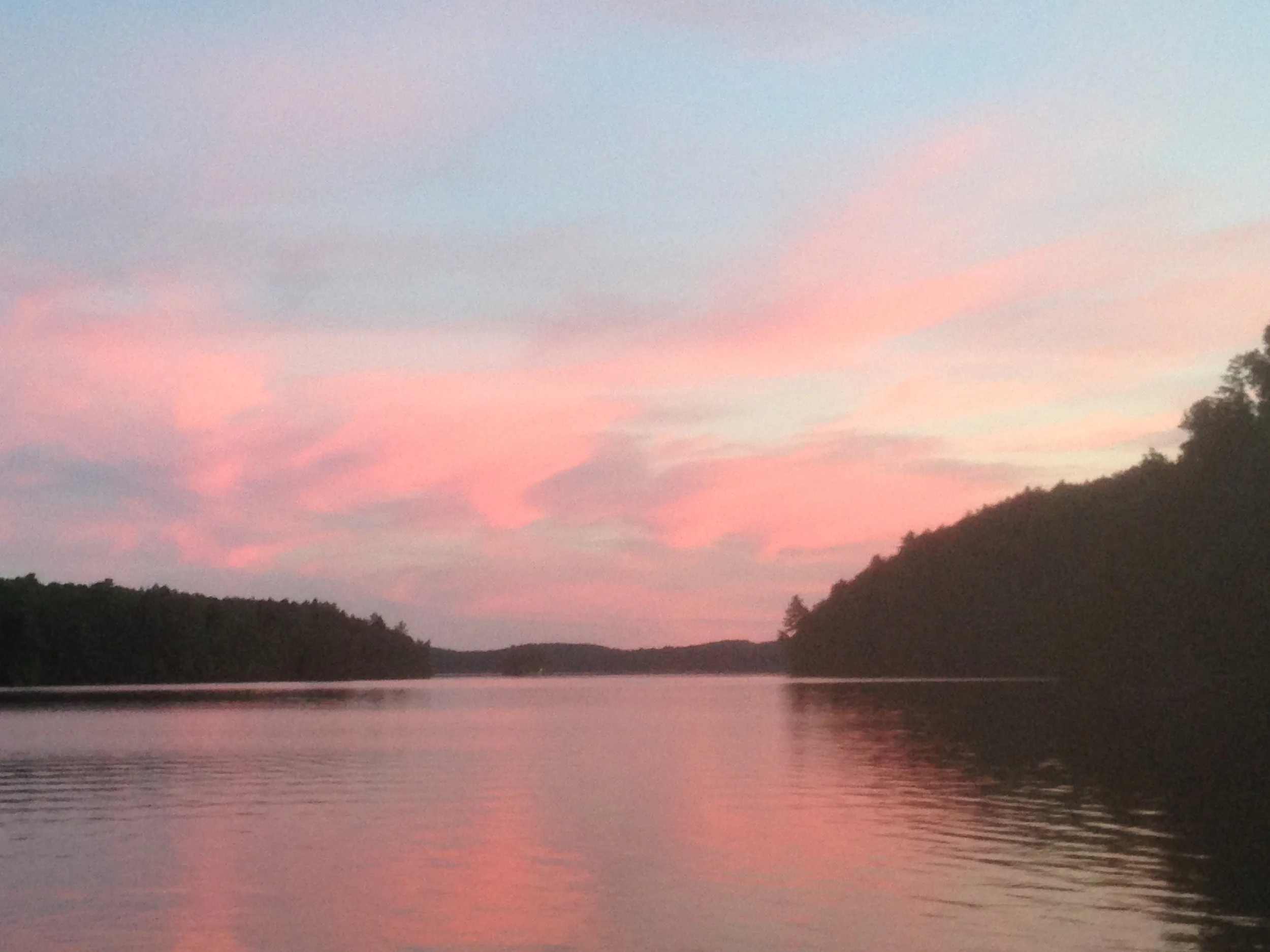 A summer evening at the lake.