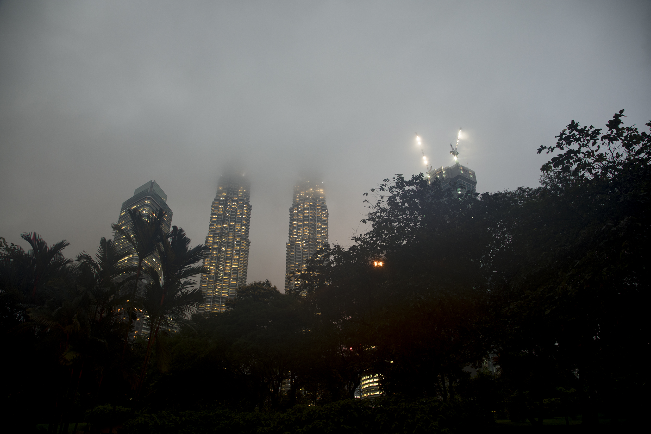 KL Petronas Towers in Fog, 2017