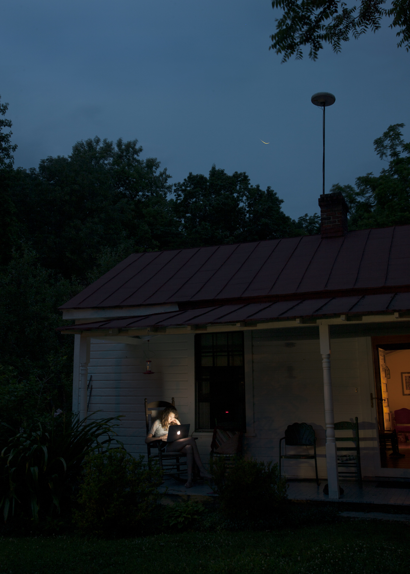 Fiona on Porch with Firefly, Danville, Virginia, 2016