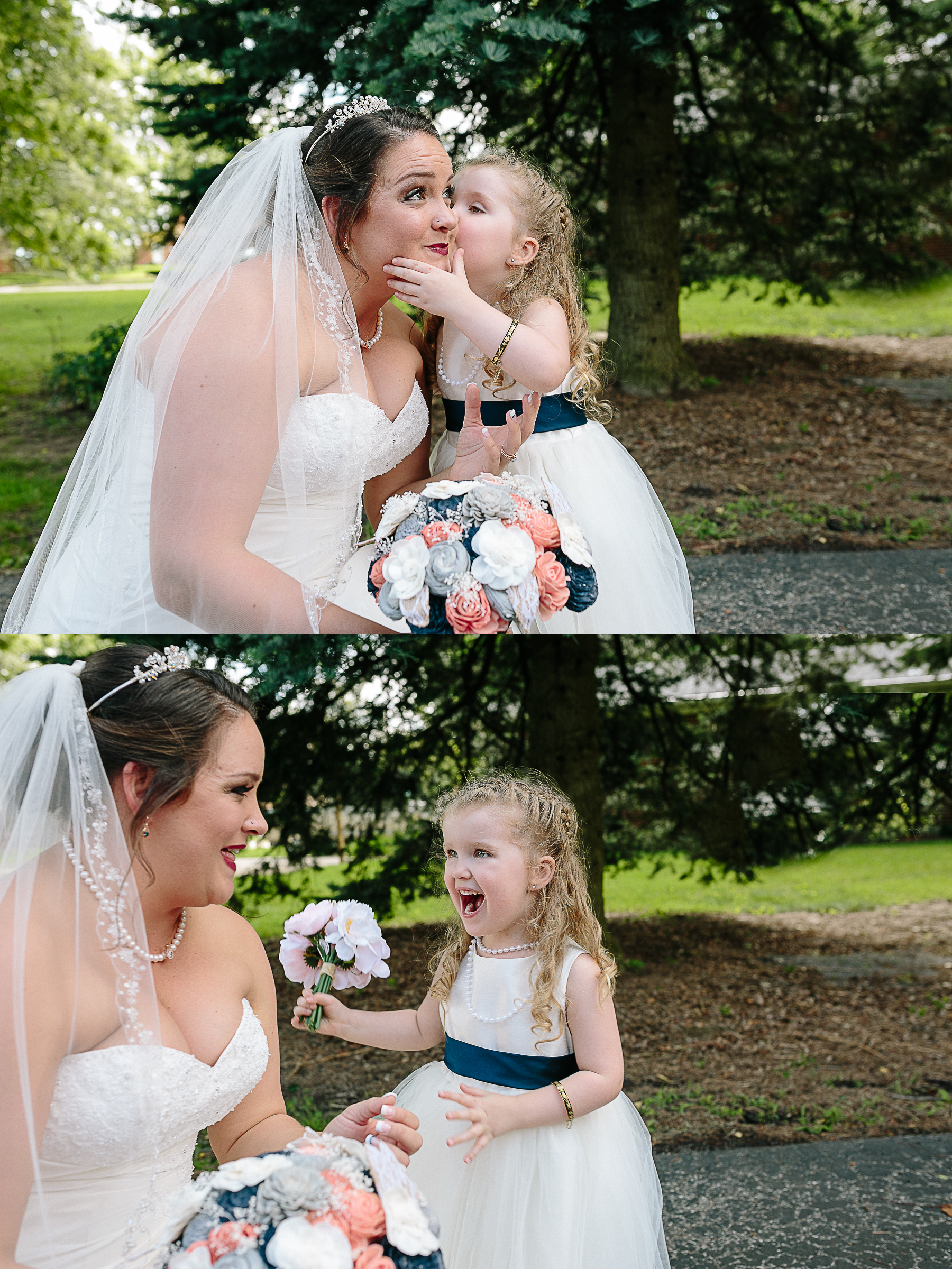Bride and Flower Girl Daughter Kissing on the Cheek.jpg