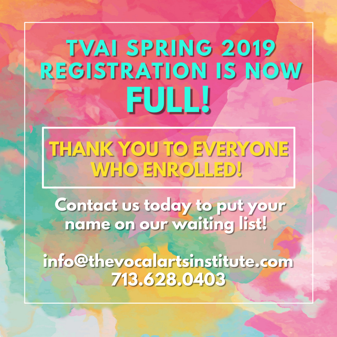 Registration for our spring 2019 semester is complete! We are excited for another terrific semester!