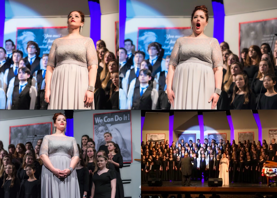 Photos of Master instructor and owner of TVAI, Jennifer Randall, performing "Dido's Lament" in the celebration of Women in Music at Liberty High School in Sykesville, Maryland!