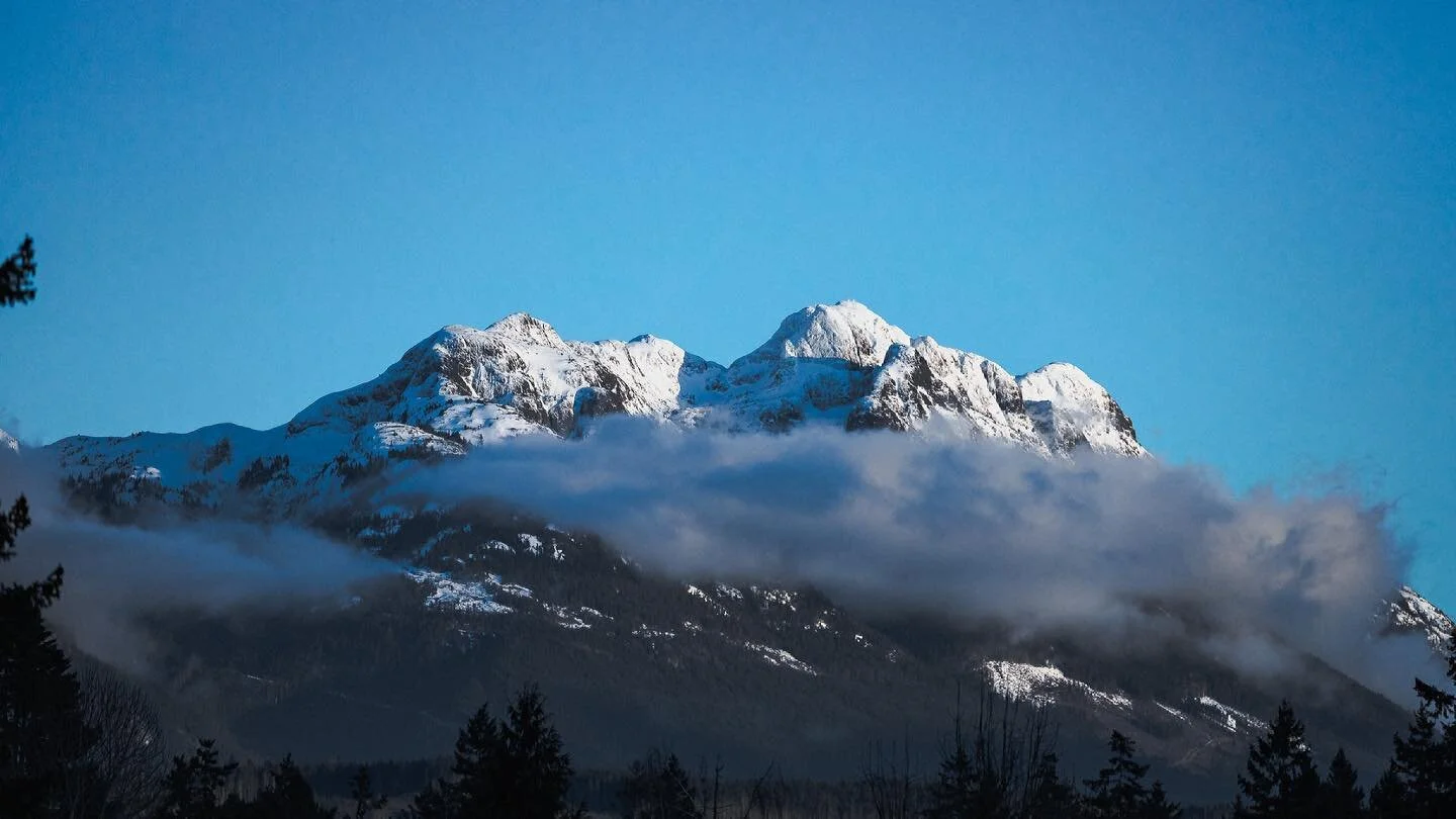 Mt. Arrowsmith looking stunning all covered in snow 🏔 Another highlight from this past summer was hiking to the summit of this mountain. It took 4 hours each way, a bag of trail mix, and a complete mental breakdown (courtesy of yours truly), but we 