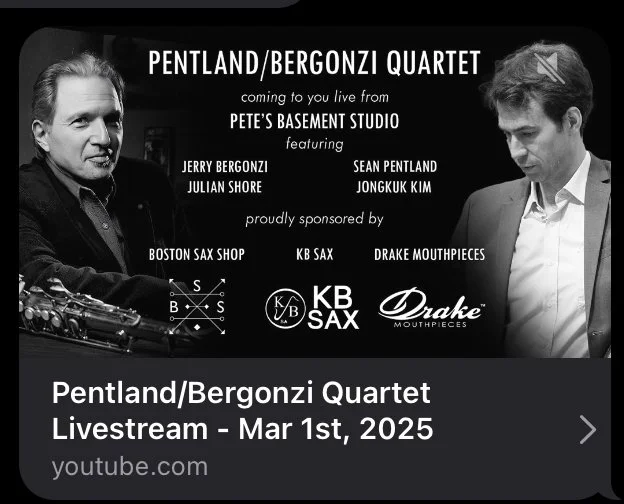 The Pentland/Bergonzi Quartet - livestream