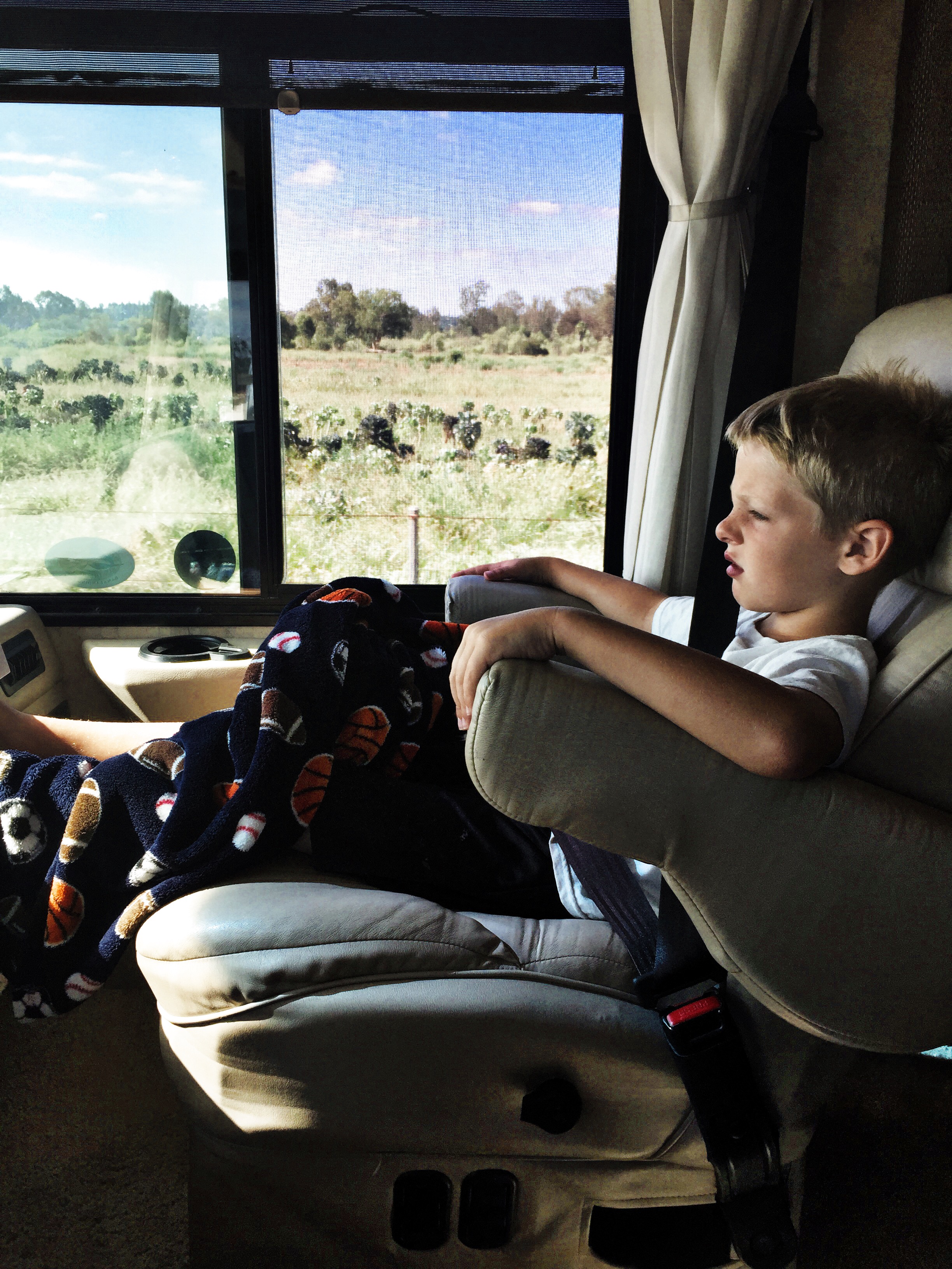 Henry in the RV headed home