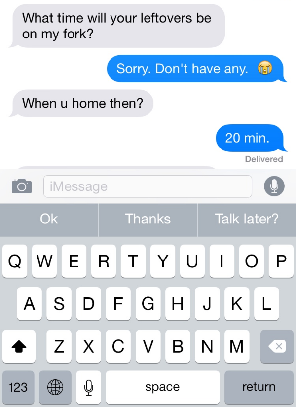 Text Message S.O.S for food