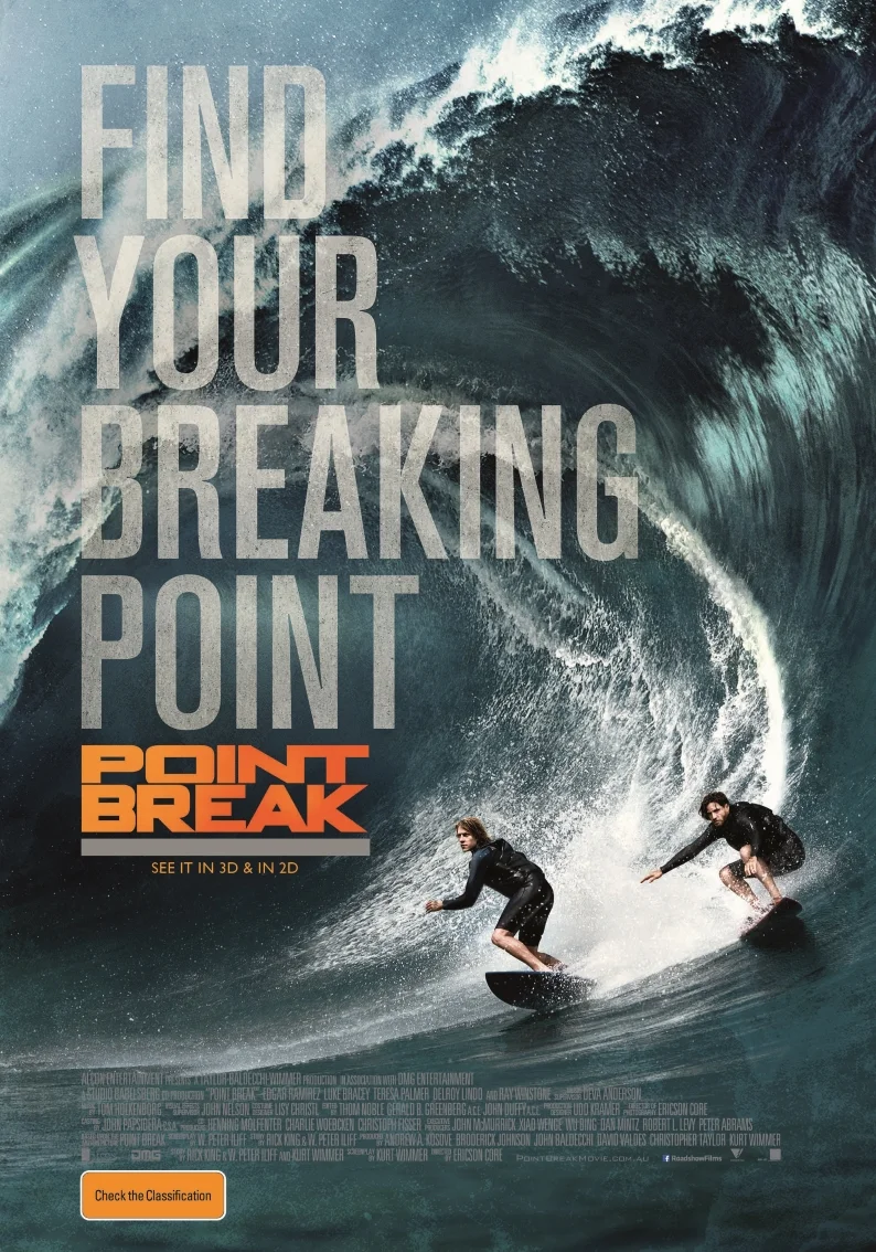 Point Break  (M) - 7:30pm  Tuesday 12 February