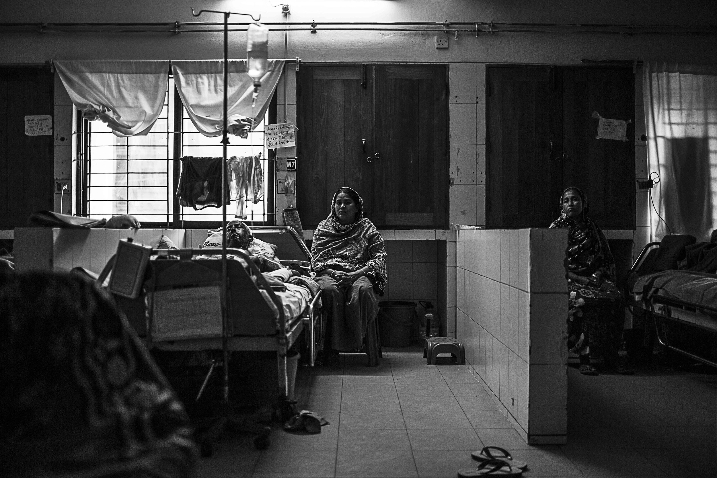  The wives of these men spend 24 hours a day beside their bed.      