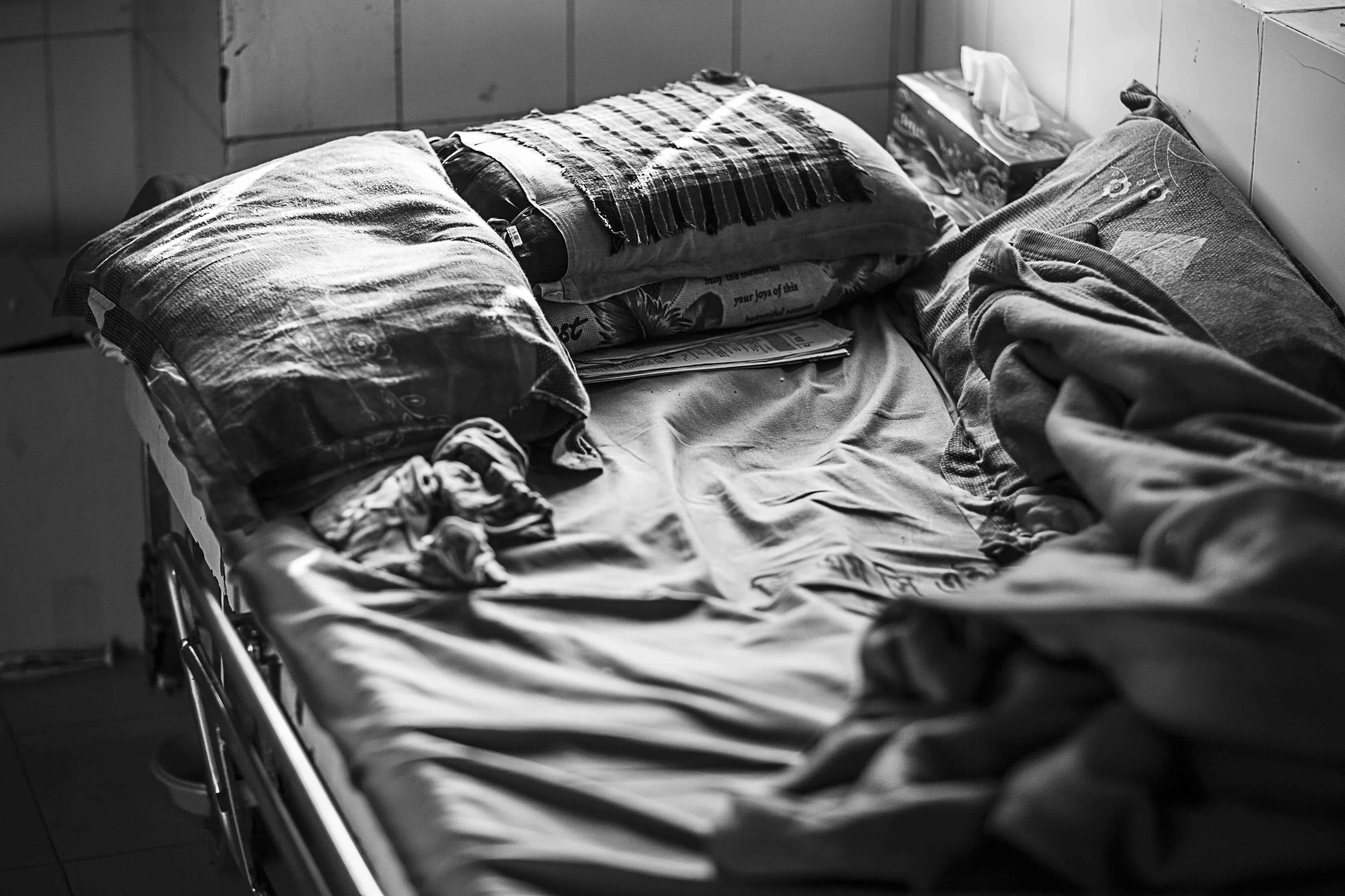 A bed in the Burns Unit currently empty