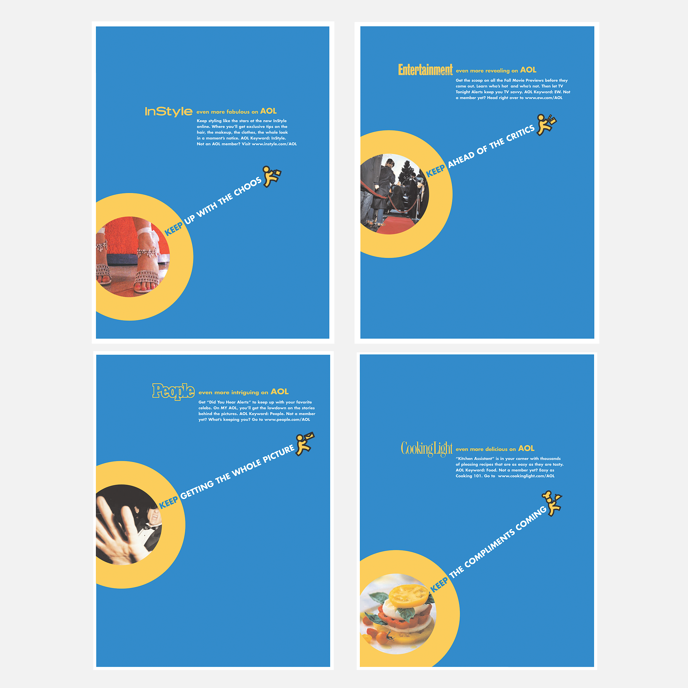  AOL print ads promoting digital magazines. 