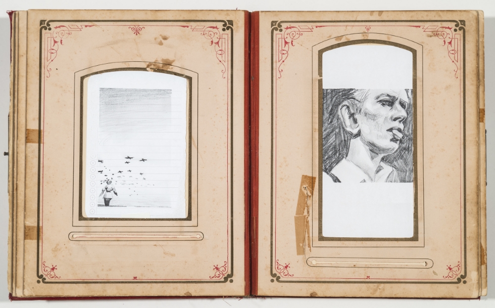 Airfield (left, graphite on paper), 2016 Thin White Duke (right, graphite on paper), 2016