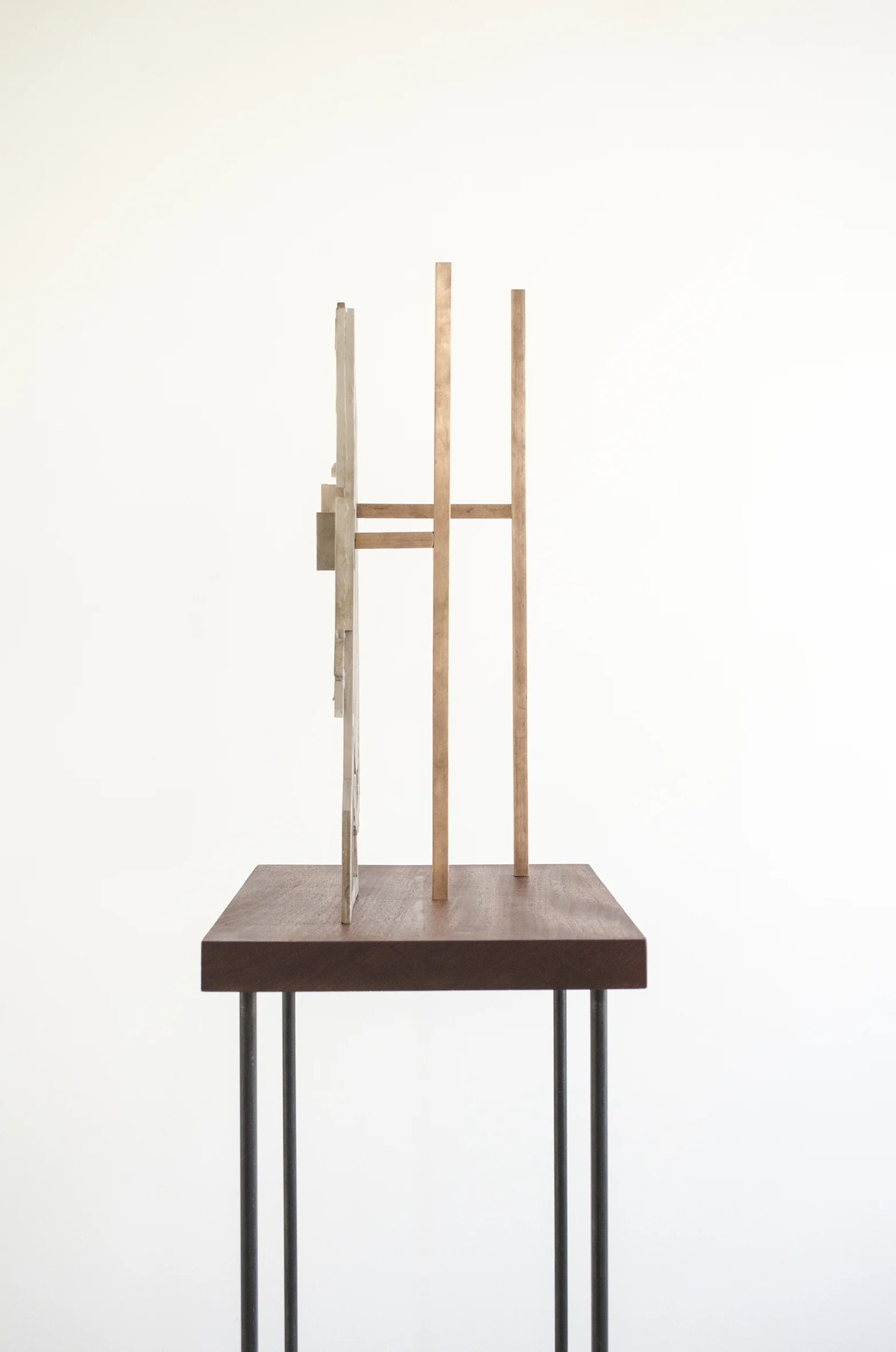  Vanitas_Bronze cast with reclaimed wood and steel support_ 170x45x30cm_2015 