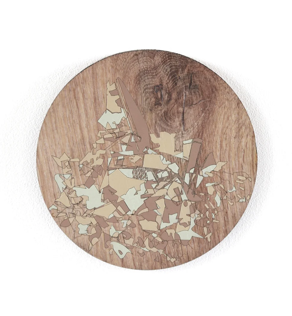Ice cream billboard_lasercut floor board with enamel paint_15cm circle_2011
