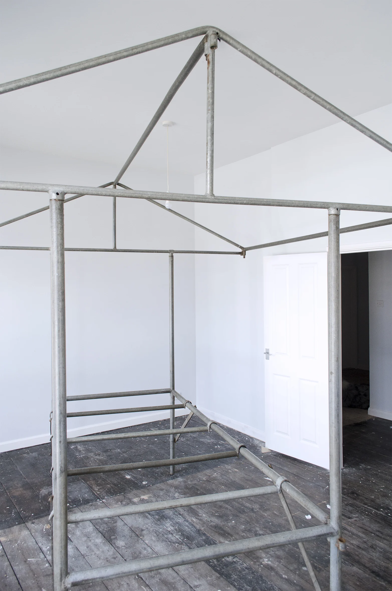 Market Stall - Modular structure for social interaction #1_Galvanised steel_260x250x255cm_Installation view at Unboxed group exhibition at The Art Station, Saxmundham_May/June 2019