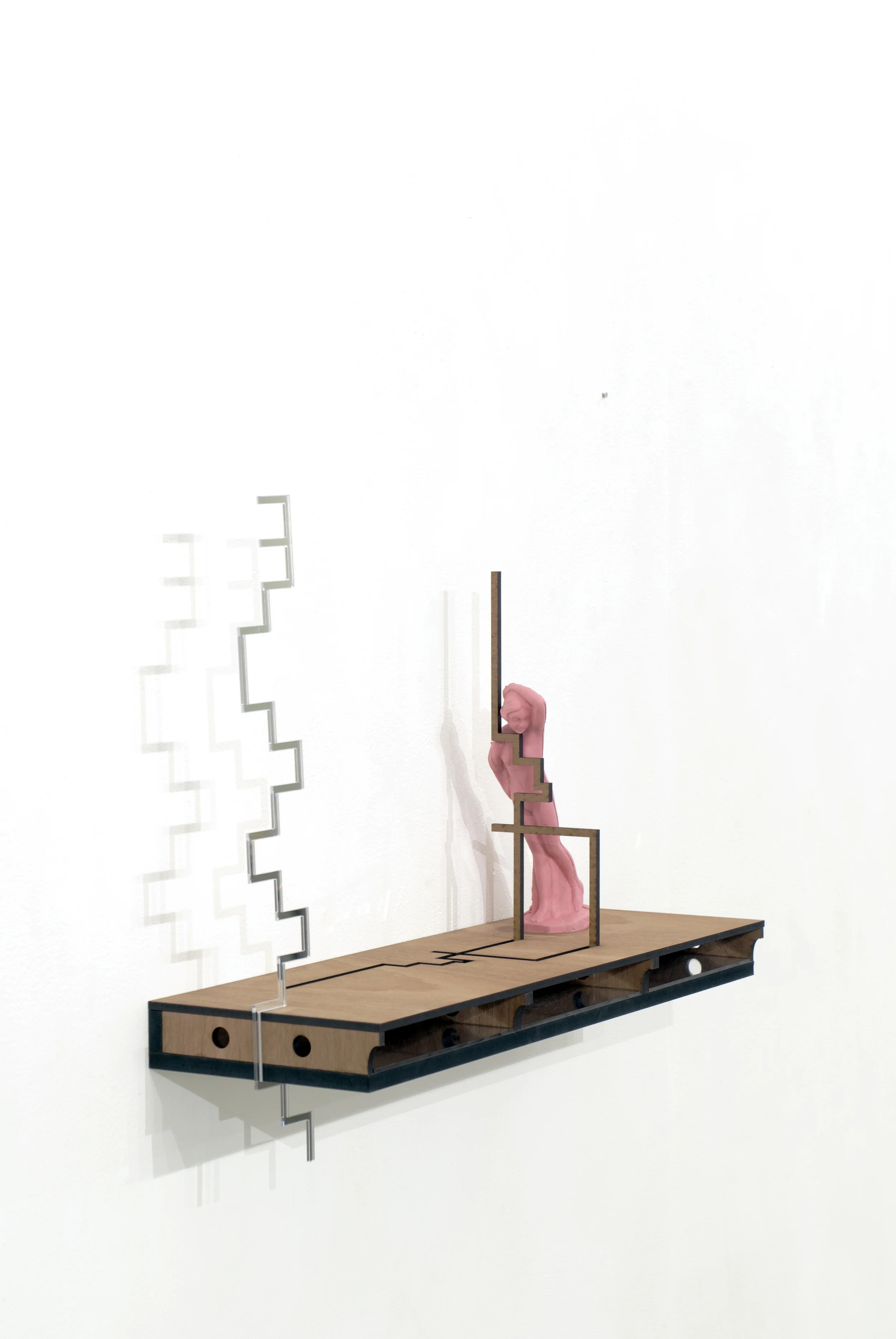 Echo_Wood and perspex construction with cast rubber object_60x45x20cm_Installation view at the Blyth Gallery, London_2014