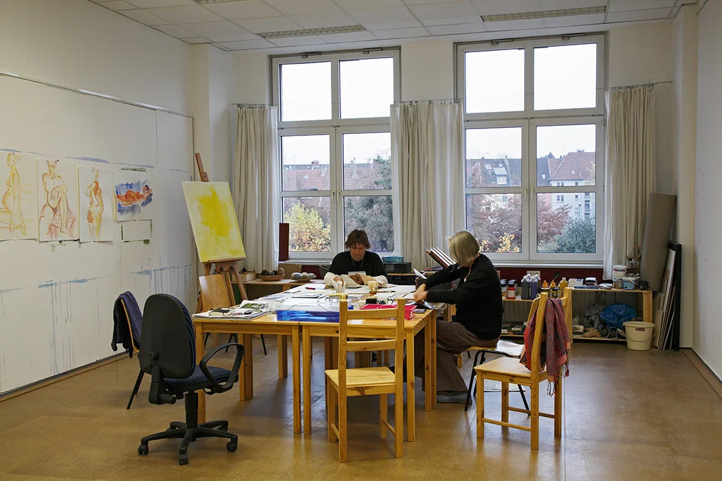 Edelgard und Tina im Atelier, Essen 2007
