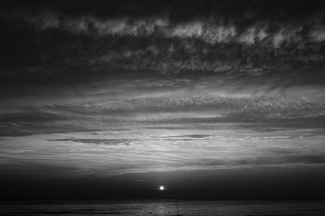 Abendsonne ueber dem Meer, Sylt 2011