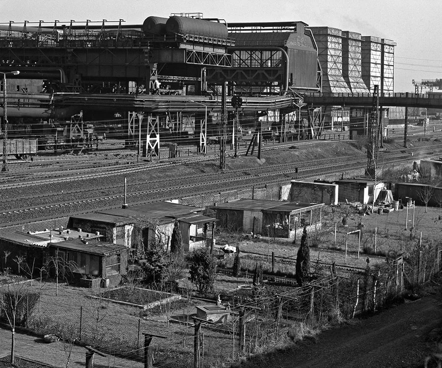 Hüttenwerk Oberhausen, Schrebergarten, Walzwerk, Essener Strasse, 1980