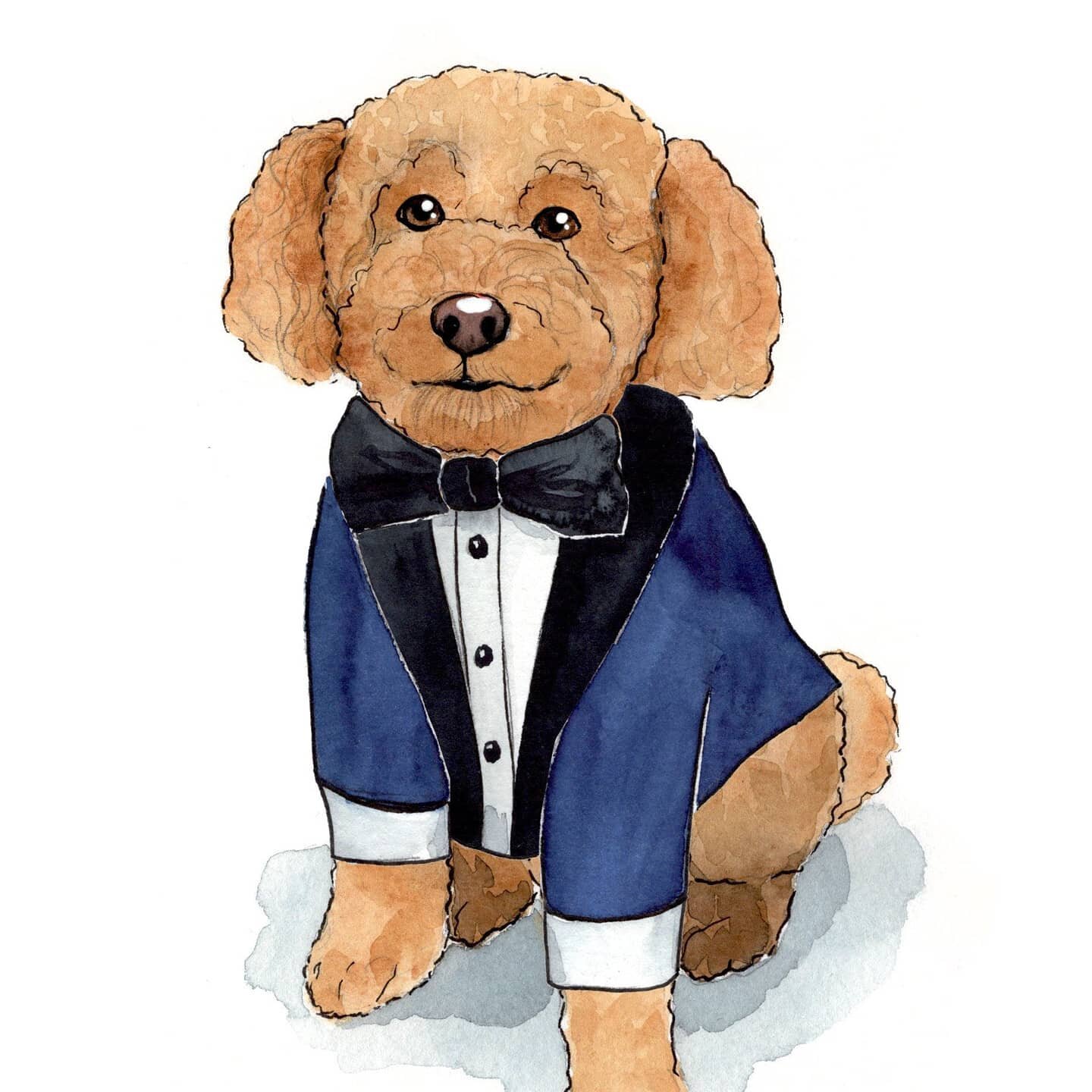 Happy National Dog Day! 🐶  How adorable is this custom watercolor we had created for Bri &amp; Nick's invitation suite?! ❤️