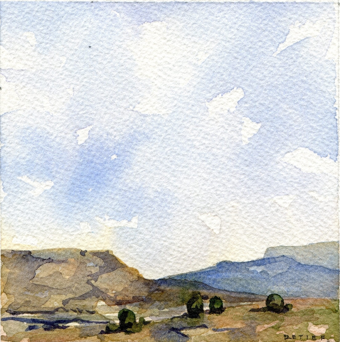 Northern New Mexico Inspired 1 Small (4"x4") Watercolor on paper