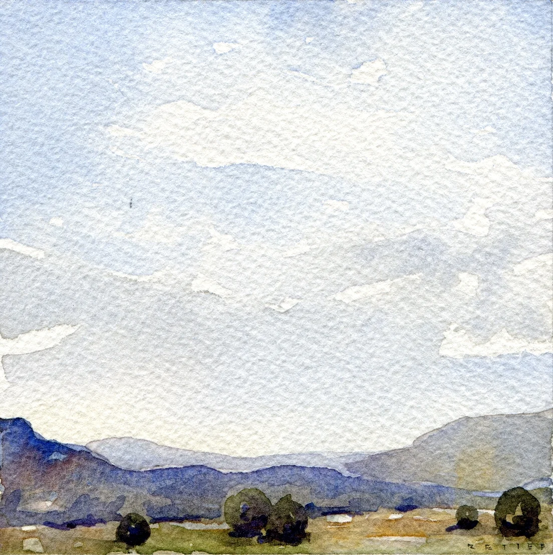 Northern New Mexico Inspired 2 Small (4"x4") watercolor on paper