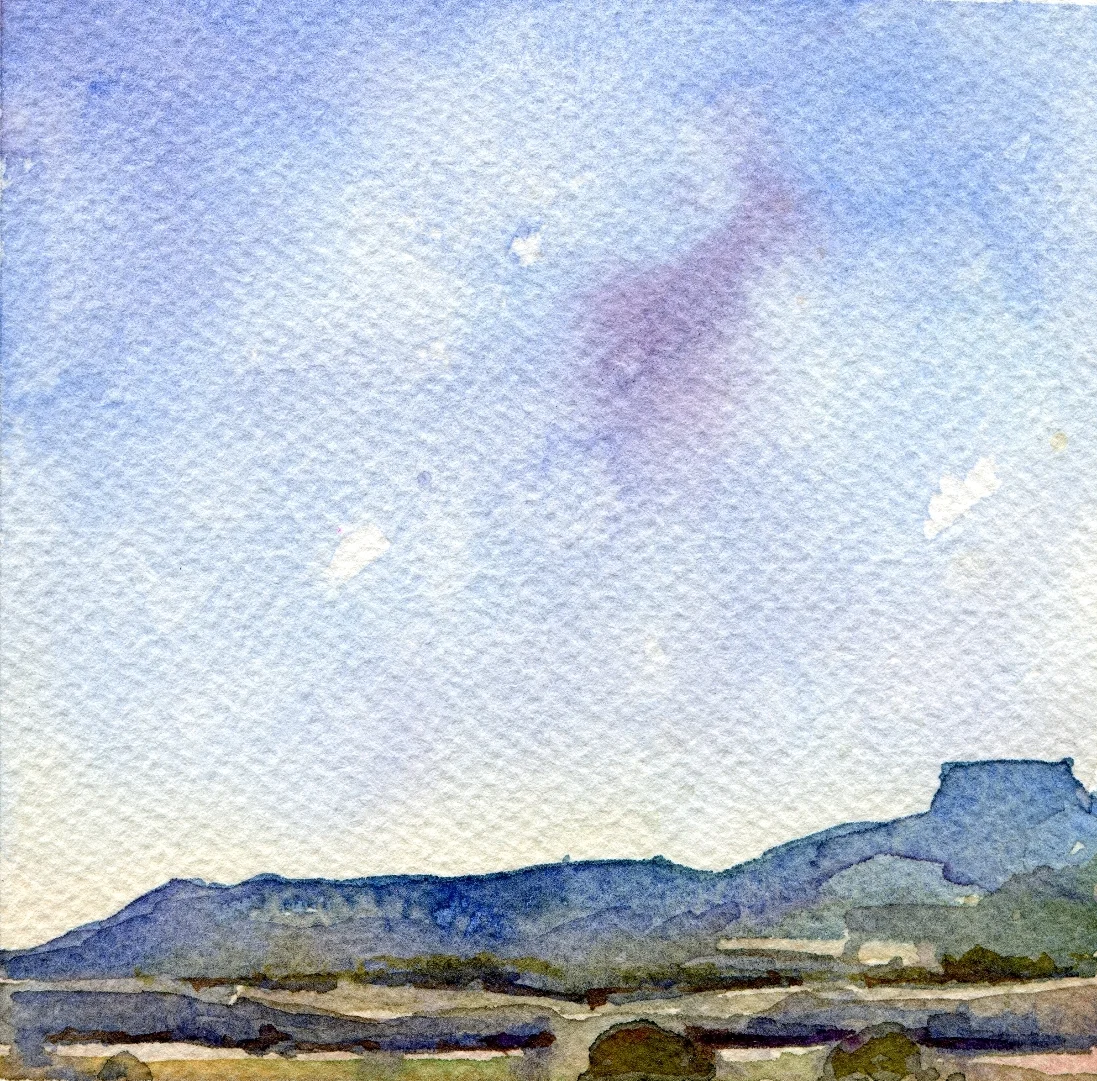Northern New Mexico Inspired 4 Small (4"x4") Watercolor on Paper