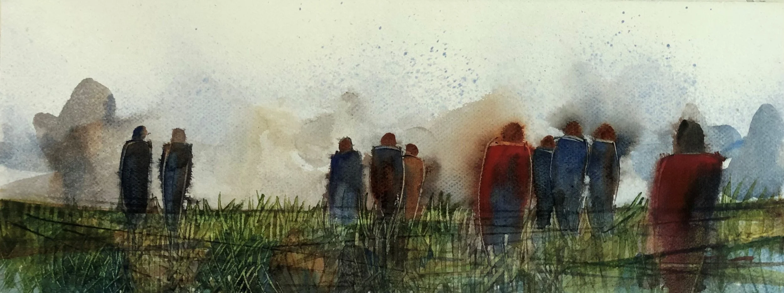  Watercolor on Mi-Teintes Board  7”x 14” Unframed - SOLD   