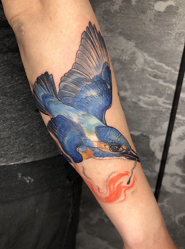 Kingfisher bird by Marek Pawlik TattooNOW