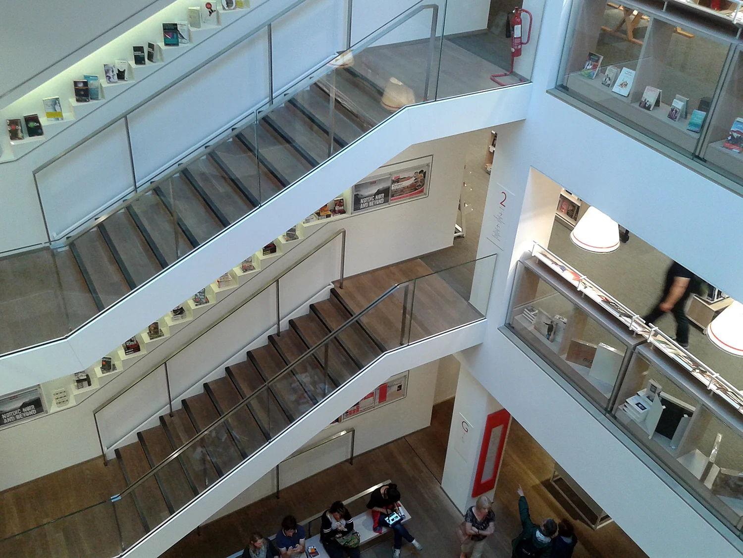 Interior of Foyles bookshop on Charing Cross Road, completed in 2014.