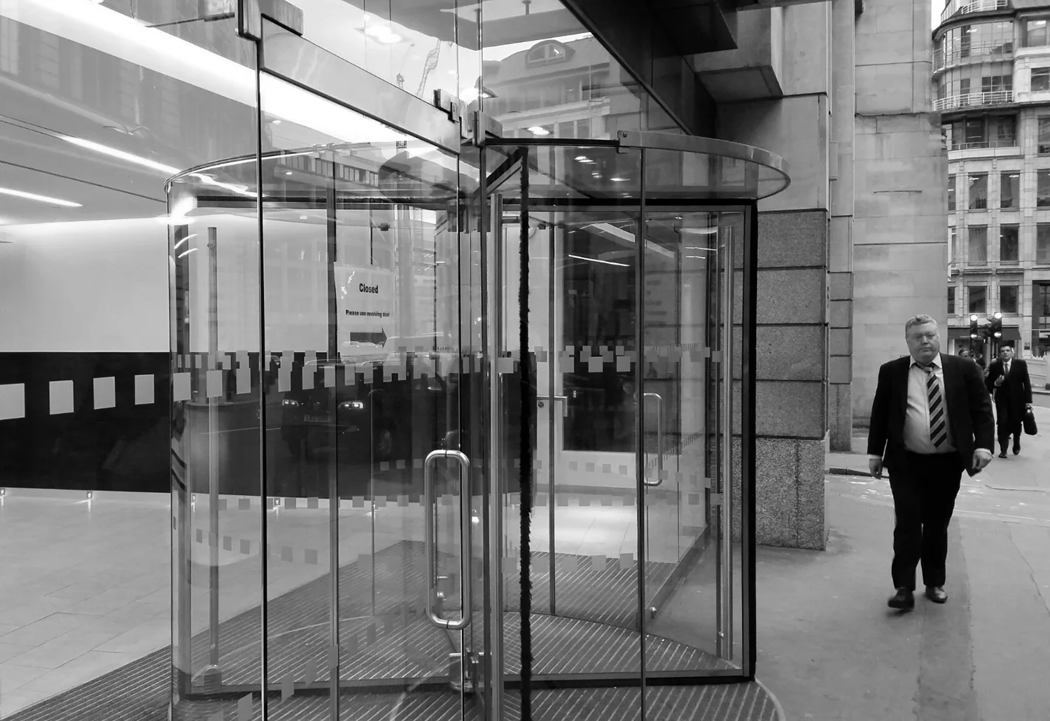 Revolving door in the city of London