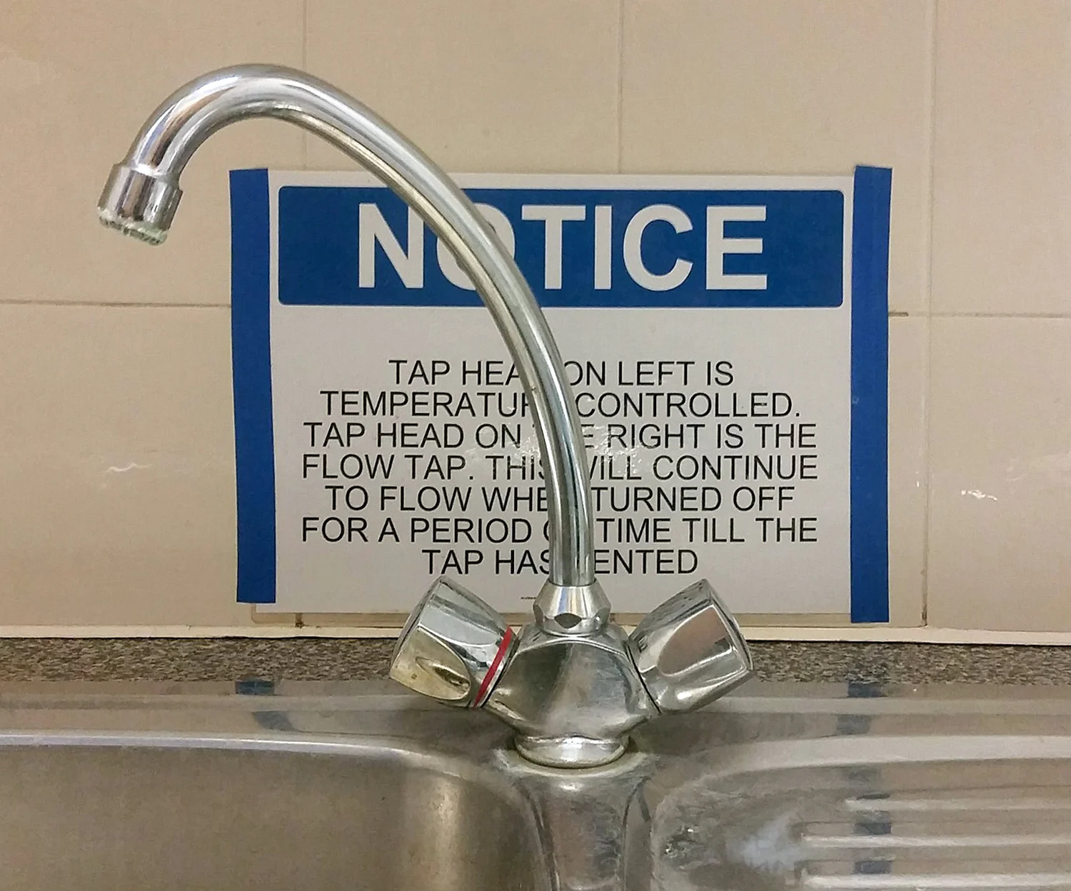 Taps should not need instruction notices!
