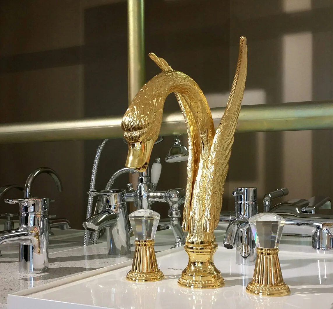 Gold tap at the Bath Room in Clerkenwell.