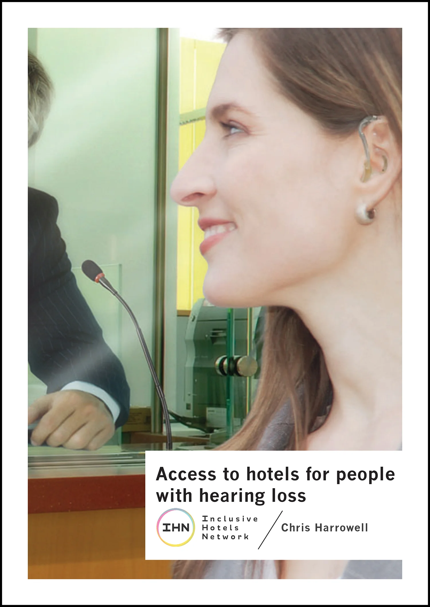 Cover of Access to Hotels for People with Hearing Loss document with IHN logo.