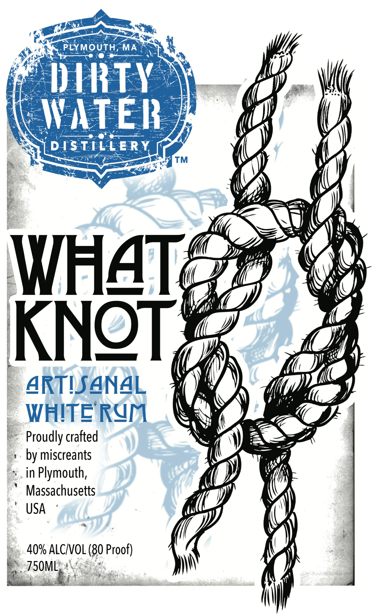 What Knot Rum - Artisanal White Rum. A clean and refreshing rum that blends wonderfully with any citrus (it makes an awesome mojito). Clean enough to drink striaght - rare for a white rum!