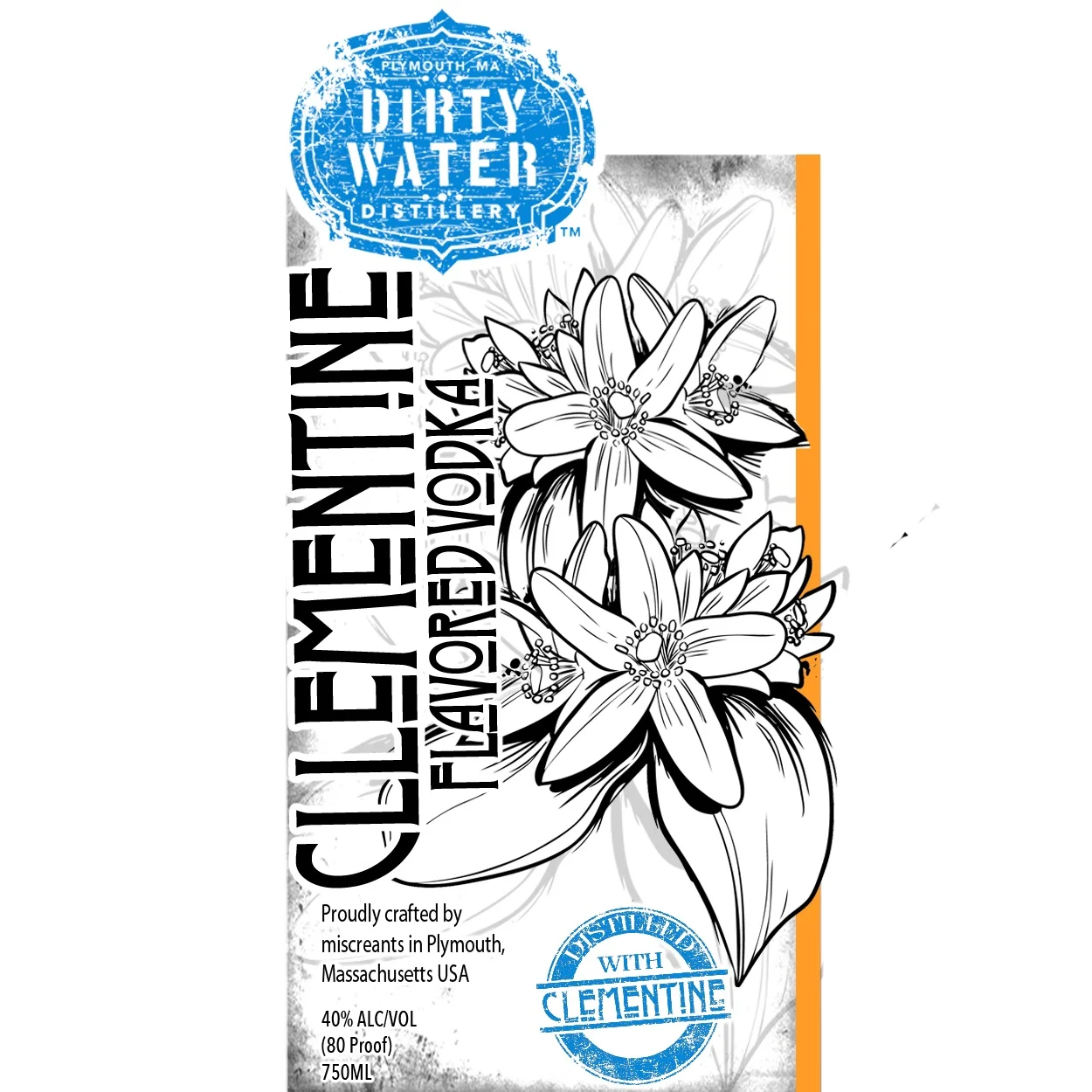 Clementine Vodka - Clear and Crisp, made with the peels of fresh clementine oranges which are infused then distilled, providing the uniquely clear and refreshing flavor.