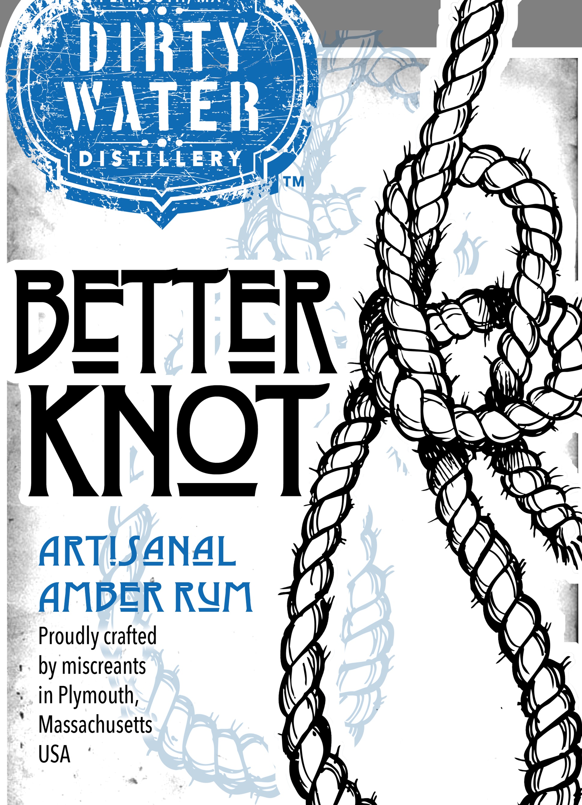 Better Knot Amber Rum - Aged in a combination of fresh oak, neutral oak, and used bourbon barrels to make a truly special amber rum, perfect straight or for your favorite cocktails.