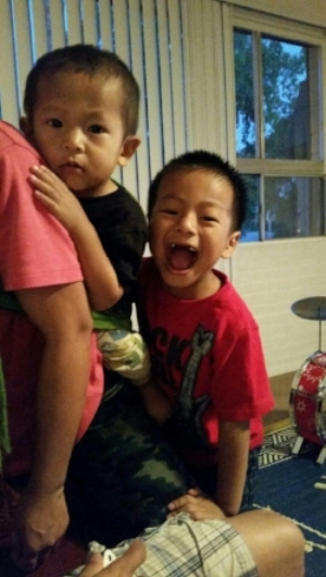 Two refugee boys the Reamers co-sponsored