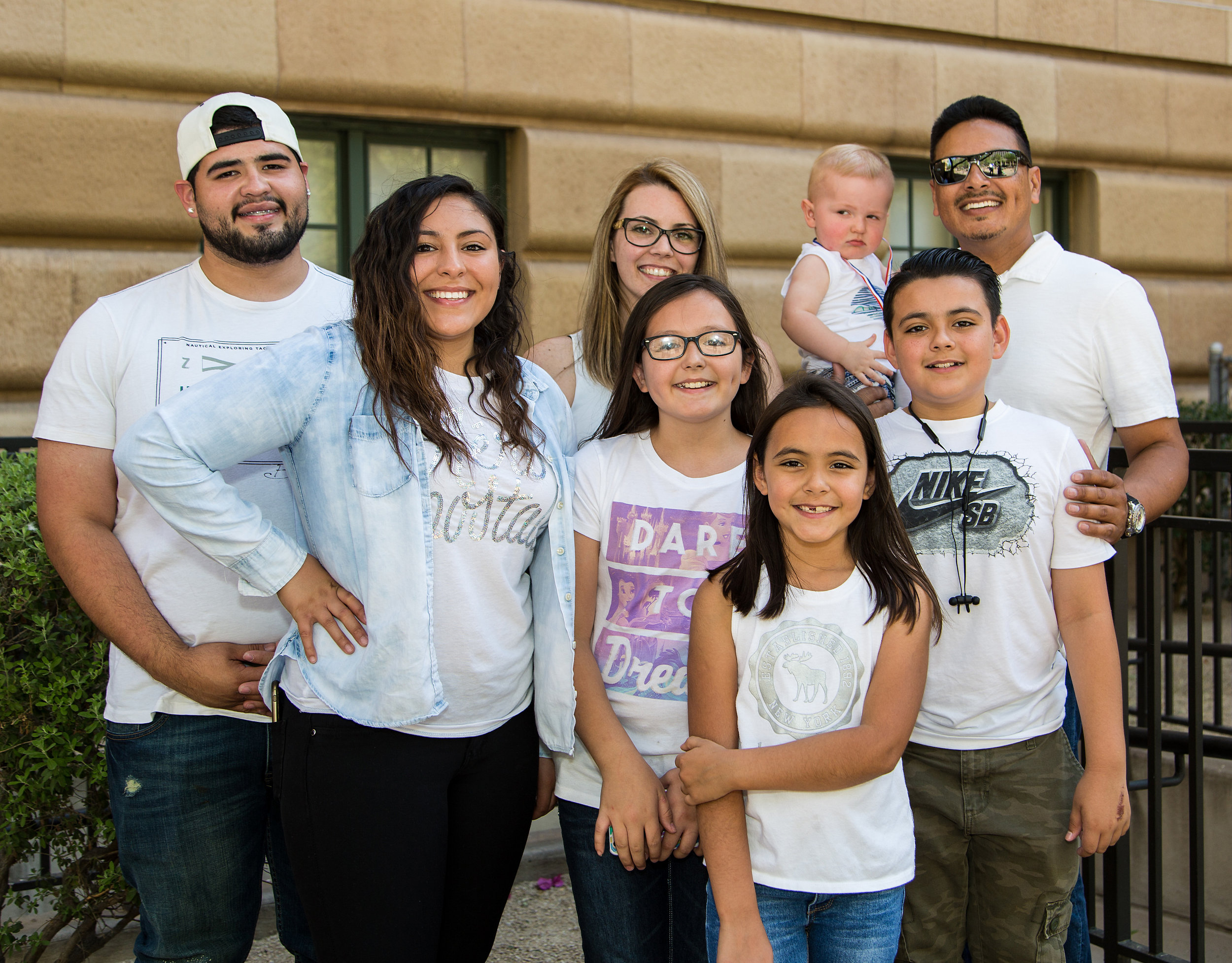 Mason and his entire family on adoption day. 