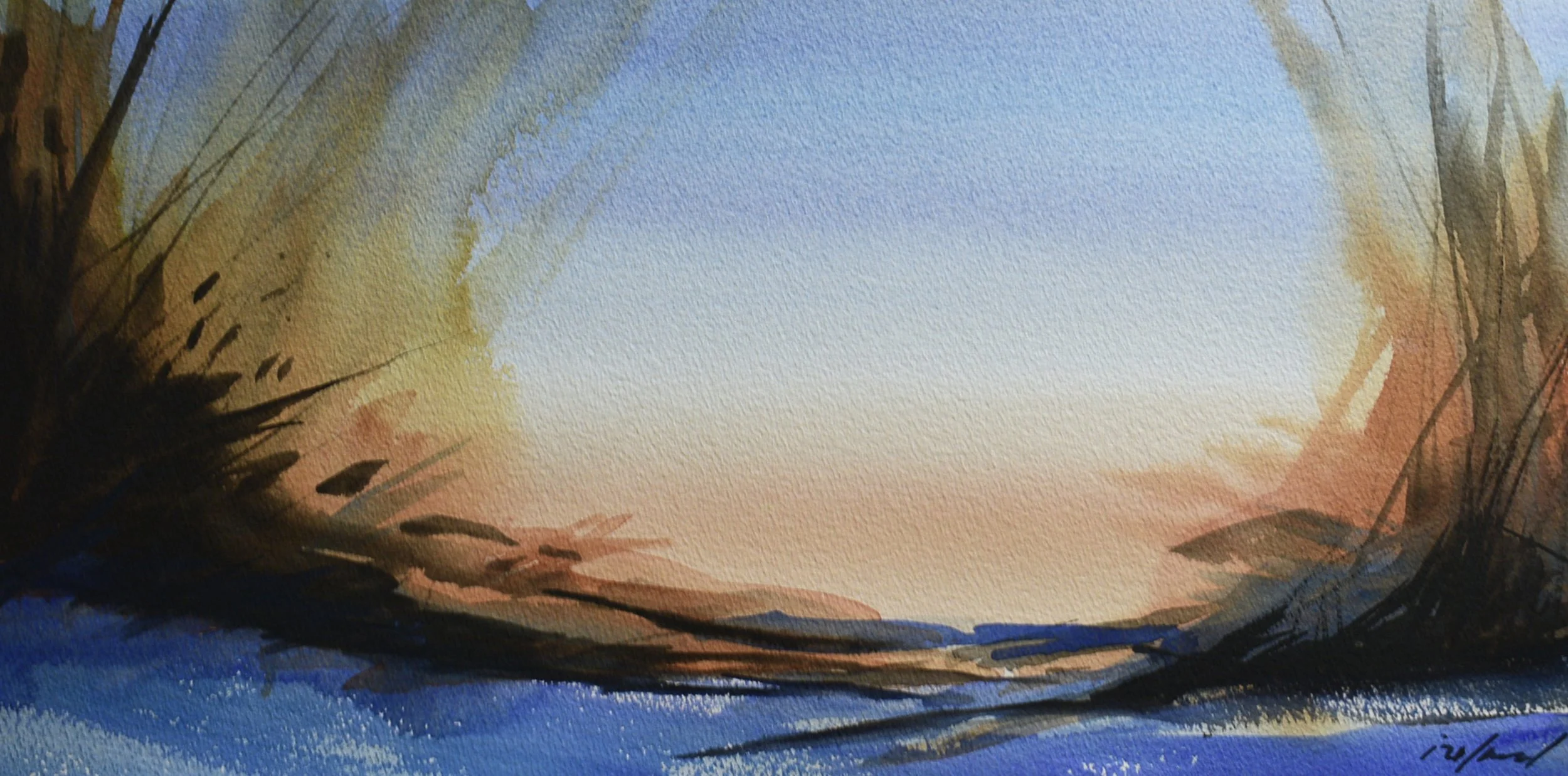 Michigan Coast Dunes 2  24x12 on #140 Arches $1200