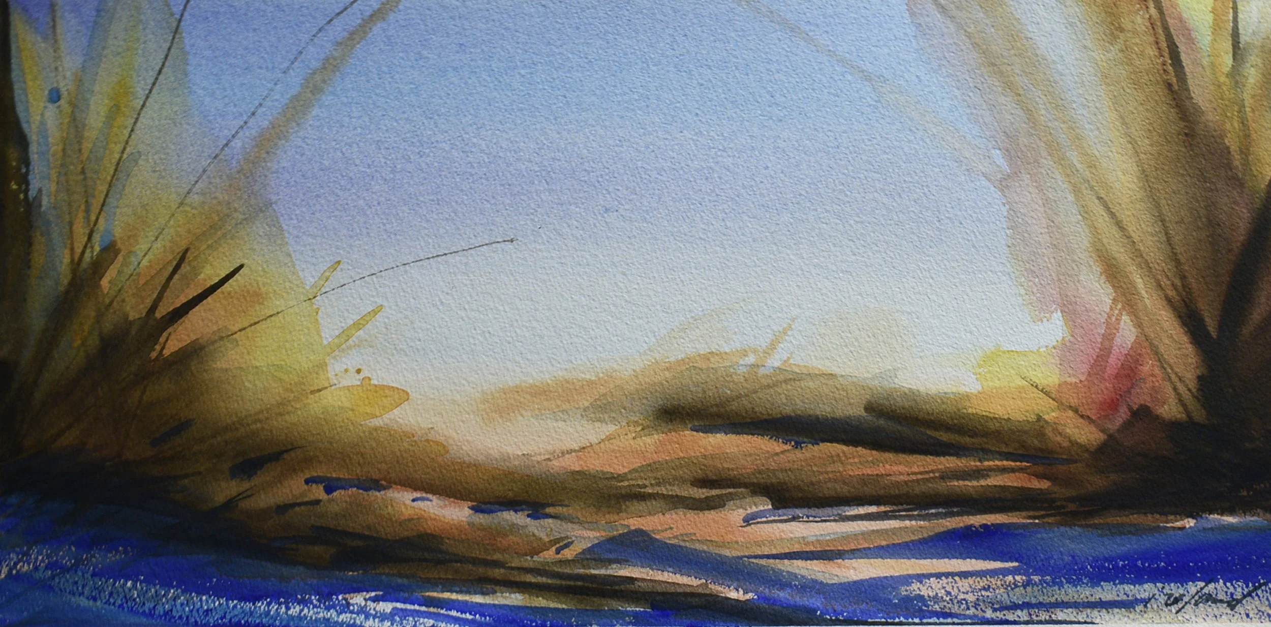 Michigan Coast Dunes 1   24x12 on #140 Arches $1200