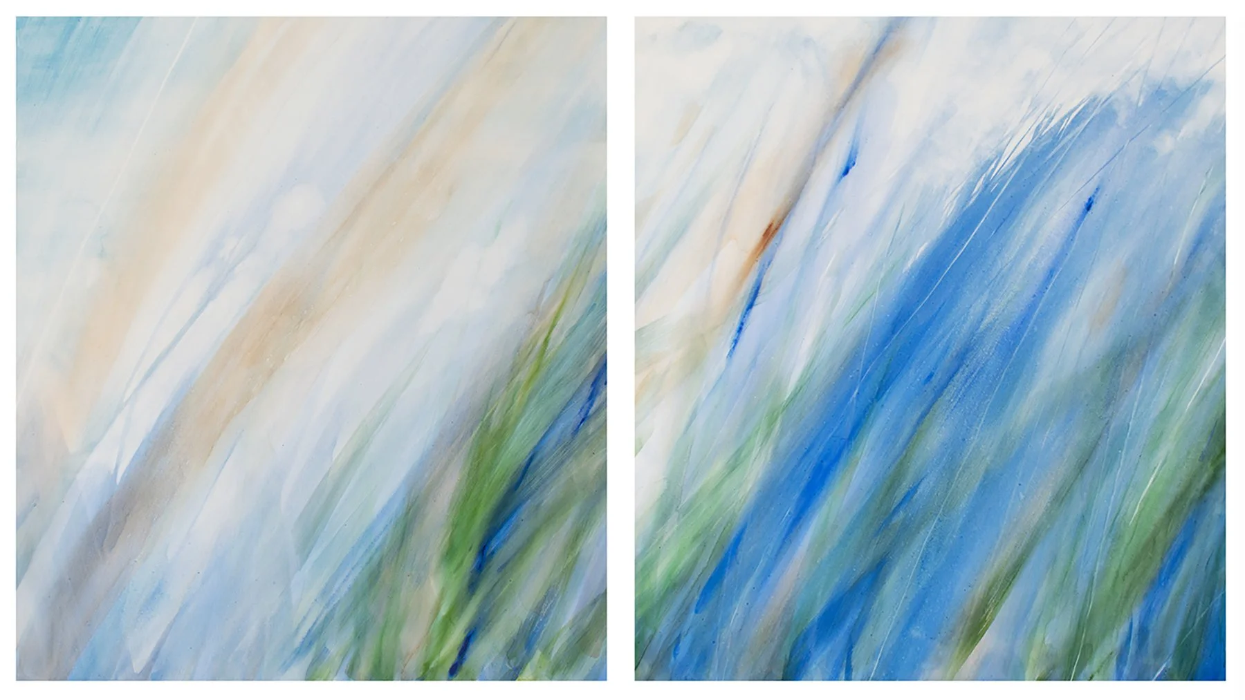 Ride the Wind (Diptych) 80x45 Wtrclr on Aquabord $10,500